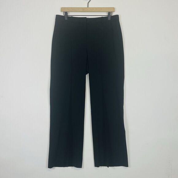 Theory Black Flare Side‎ Pockets Zip Front Dress Career Pants Trousers Womens 10 - Picture 1 of 6